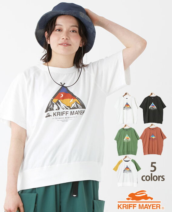 【ブランド直営】 半袖ゆるT(テント) レディース Tシャツ 半袖 夏 抗菌 カジュアル ゆったり ブランドロゴ お揃い アウトドア キャンプ KRIFF MAYER LADYS クリフメイヤーレディース【2022SS】