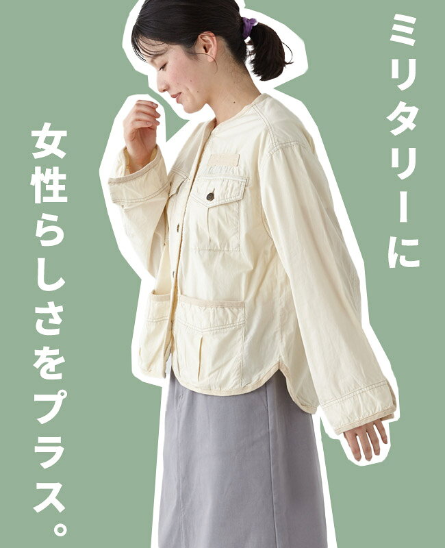 【ブランド直営】 ノーカラー ミリタリー シャ...の紹介画像2