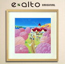 壁掛けアート アートパネル 風景画/イラストレーター 高橋宣孝 たかはしのぶたか/イラスト 絵画/「風景イラスト 桜に囲まれ赤い屋根の教会での結婚式」春 4月 鳩 挙式 ウエディング ブライダル 新郎 新婦 花嫁 花婿 披露宴 お祝い 馬車 祝福 満開