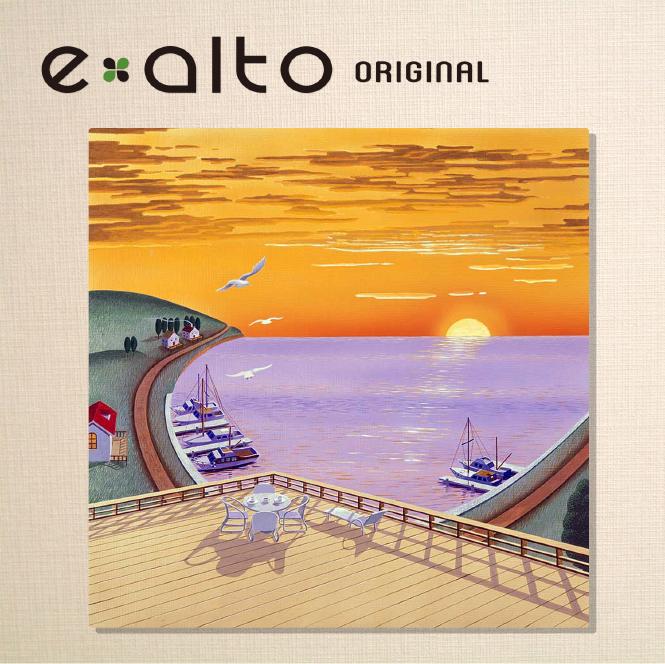 壁掛けアート アートパネル 風景画/イラストレーター 高橋宣孝 たかはしのぶたか/イラスト 絵画/風景画 パルコ二−から見た初日の出のイラスト