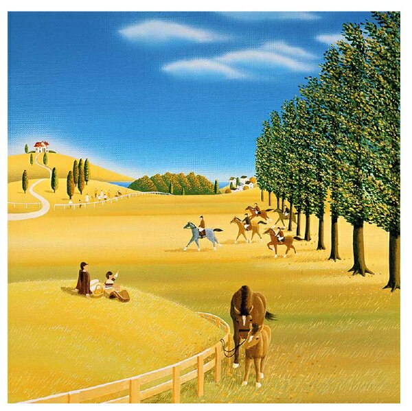 壁掛けアート 額縁付きアートパネル 風景画 イラストレーター 高橋宣孝 イラスト 絵画 風景画 親子の馬と秋の乗馬レースのイラスト 壁掛けアート 額縁付きアートパネル 風景画 イラストレーター 高橋宣孝 イラスト 絵画 風景画 親子の馬と秋の乗馬レースのイラスト