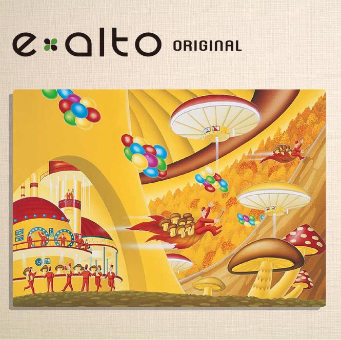 壁掛けアート アートパネル 風景画/イラストレーター 高橋宣孝 たかはしのぶたか/イラスト 絵画/風景画 秋木の子の城で木の実を運ぶ妖精のイラスト