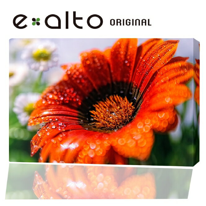 花のアートパネル【花ガーベラ 壁掛けインテリアパネル】 母の日 花 ギフト インテリア雑貨 キャンバスジグレー版画