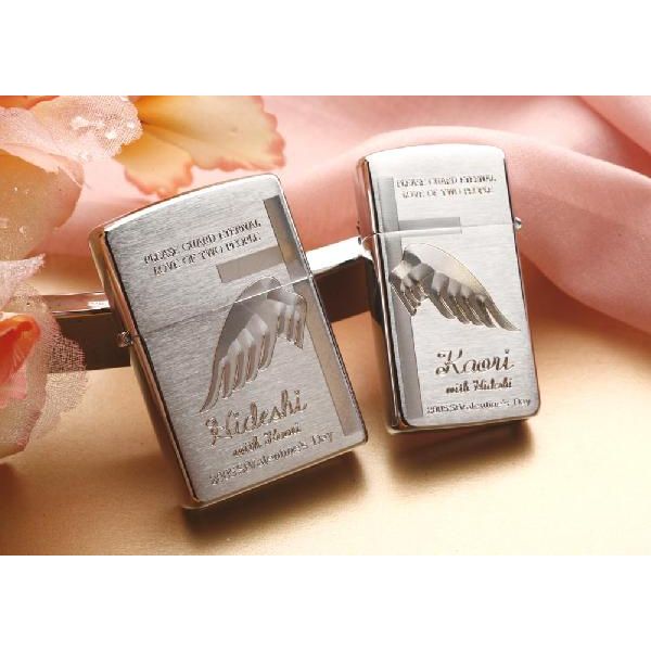 名入れライター・ジッポ 【ZIPPO　ライター】【ZIPPO　名入れ】【名入れ プレゼント】【名前入れ】【ペアZIPPO】　“2人の永遠の愛を..”CrossWing