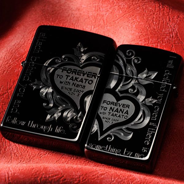 【ZIPPO　ライター】【ZIPPO　名入れ】【名入れ プレゼント】【ペアZIPPO】ブラックZIPPOカップルセット