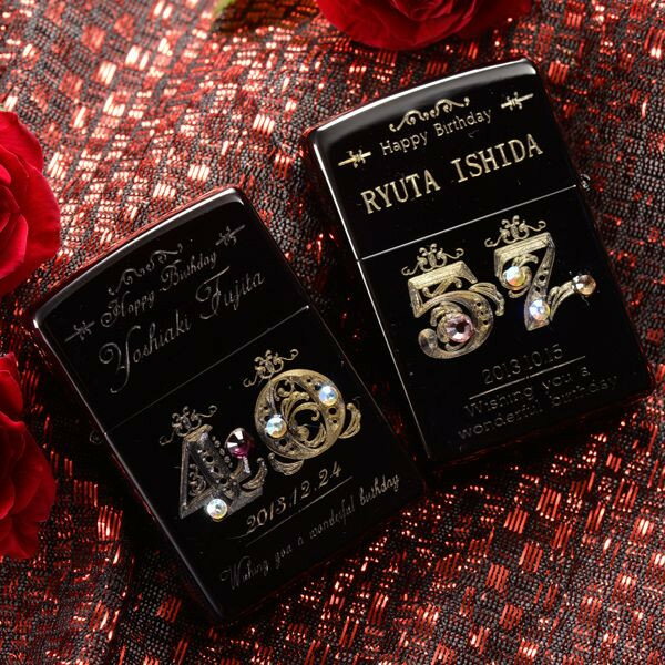 【ZIPPO　ライター】【ZIPPO　名入れ】【名入れ プレゼント zippo】【名前入リ ジッポ】オリジナルZIPPO Birthday ブラックZIPPO