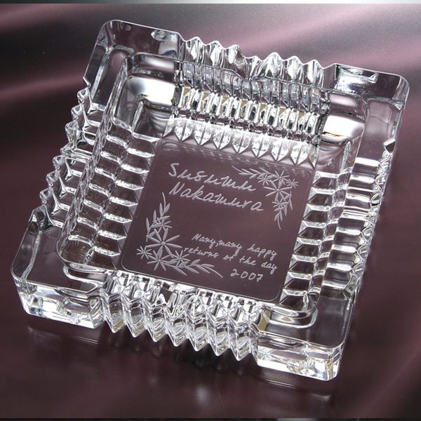 名入れ ギフト SXX ガラス灰皿 クロッシング Mサイズ