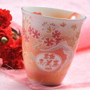 【名入れギフト 陶器】有田焼 グラデーション 桜もみじ プレミアム フリーカップ A-3 木箱入り
