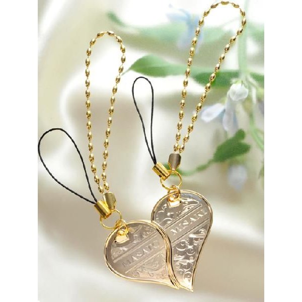 敬老の日 ホワイトデー お返し ギフト プレゼント 名入れ ペアセット オリジナルハートストラップ あなたと共に…