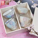 名入れ SXX ペア食器セット 美濃焼 一珍花 夫婦茶碗 & マグカップ ピンク ブルー 4点セット 木箱入り