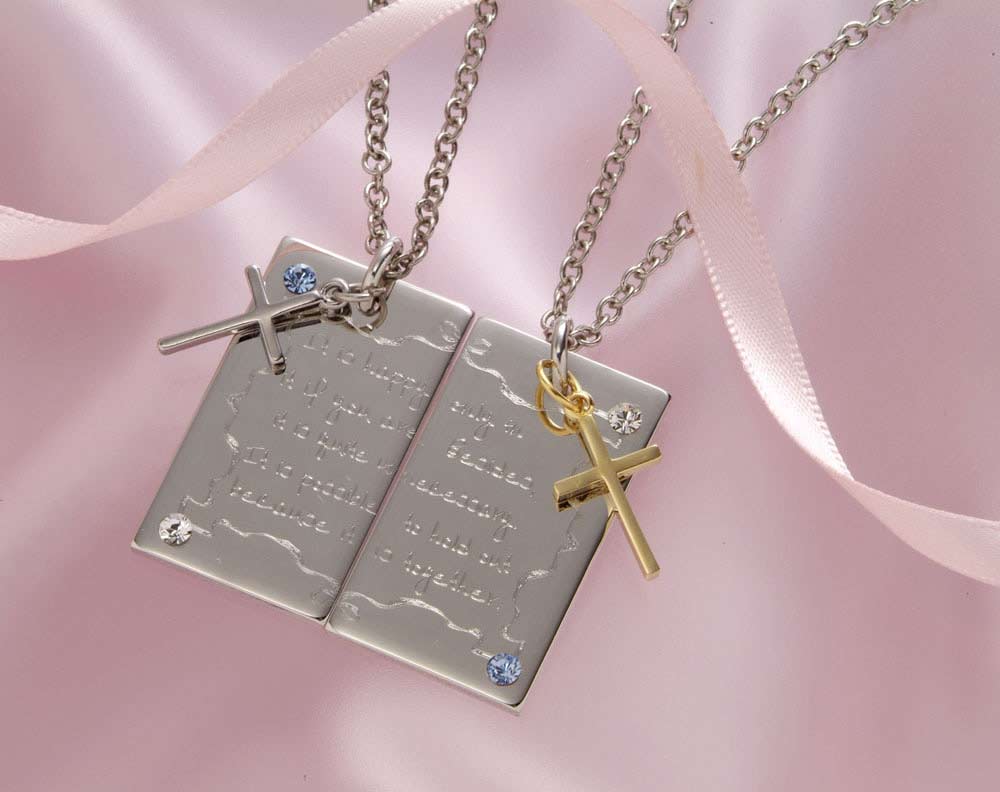 【名入れ専門】【名入れ プレゼント】名入れ彫刻商品-スクウェアペアプレートネックレス