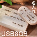 名入れUSBメモリ 名入れ プレゼント ギフト 木製NATURALケース付　USBメモリ オーバル