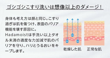 Hadamoist(肌モイスト、ハダモイスト)なで洗いアトピー背中ニキビ日焼けあせも湿疹乾燥肌ひじひざボディタオル泡立てネット回転肌荒れ敏感肌ブラシうるおい予約