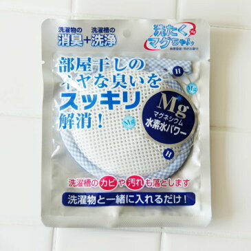 洗濯用洗浄補助用品「洗たくマグちゃん」(ブルー)【洗濯 ランドリー ランドリーグッズ ランドリーアイテム 洗濯用品 消臭 洗濯機洗浄 洗たく マグちゃん 部屋干し におい 洗濯槽 排水ホース 消臭 洗浄 環境 エコ 活性水素 プチギフト 一人暮らし】