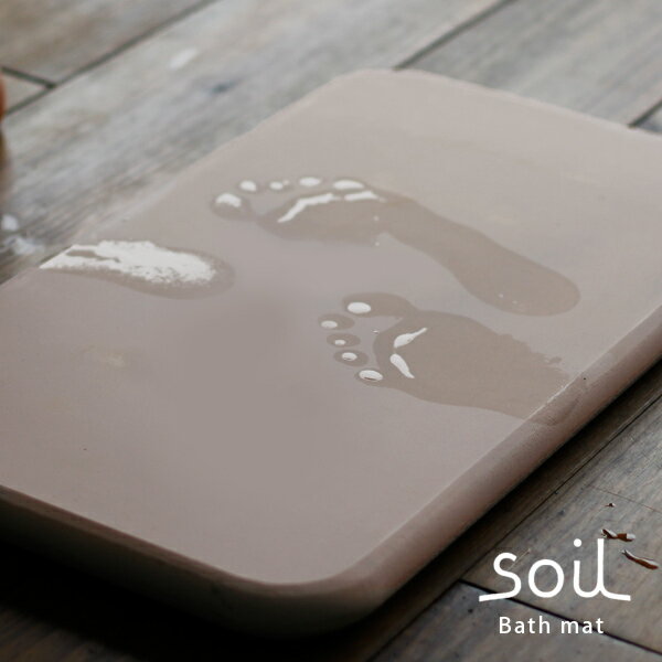 【送料無料】「soil」バスマット50×30（ピンク）【ソイル 珪藻土 bathmat イスルギ 吸水 速乾 エコ ナチュラル 洗濯不要 自然素材 足ふきマット 足拭きマット ギフト プレゼント 新築祝 おしゃれ 可愛い】【あす楽】