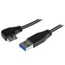 StarTech.com USBケーブル/A - Micro-B/1m/USB 3.0/左L型/オス・オス/BK(USB3AU1MLS) 目安在庫=△[メール便...
