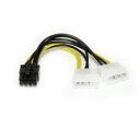 StarTech.com PC電源ケーブル/LP4 - PCIe電源変換/15cm/4-8ピン/オス・オス(LP4PCIEX8ADP) 目安在庫=△[メール便対...