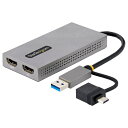 StarTech.com ディスプレイアダプター/USB-C & A/2x HDMI/11cm cbl/Win & mac(107B-USB-HDMI) 目安在...