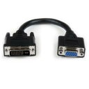 StarTech.com ディスプレイ変換ケーブル/DVI-I - VGA/20cm/オス・メス/BK(DVIVGAMF8IN) 目安在庫=○[メール便対象商品...