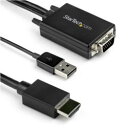 StarTech.com ディスプレイ変換ケーブル/VGA - HDMI/2m/1080p/USBパワー/BK(VGA2HDMM2M) 目安在庫=○[メール便対...