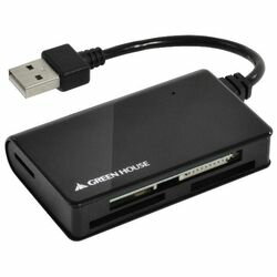 グリーンハウス GREEN HOUSE SDXC対応USB2.0カードリーダ/ライタ ブラック GH-CRM1A-BK 目安在庫=○