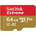 SanDisk サンディスク エクストリーム microSDXC UHS-Iカード 64GB(SDSQXAH-064G-JN3MD) 目安在庫=○[メール便対象...