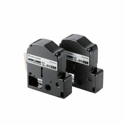 エレコム ELECOM テプラPRO用 汎用テープカートリッジ キングジム ST12K 互換テープ 透明 黒(CTC-KST12K-2P) メーカー在庫品