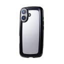エレコム ELECOM iPhone 16 ケース ハイブリッド 衝撃吸収 軽量 薄型 カメラ周リ保護 ストラップホール付 背面ミラー調 &me ブラックフレーム(PM-A24AHVPMBK) メーカー在庫品