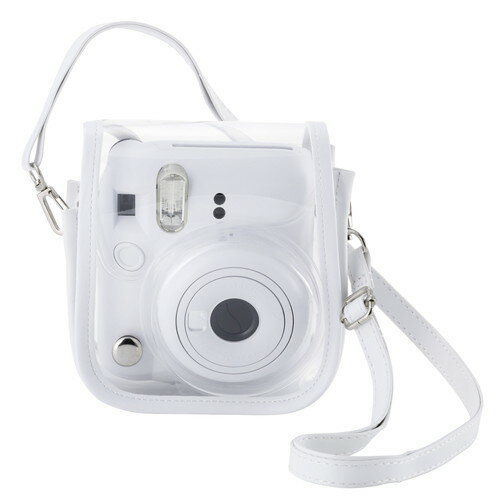 エレコム ELECOM チェキケース instax mini 12専用 クリア マグネット式フラップ ホワイト(IC-CCM12WH) メーカー在庫品