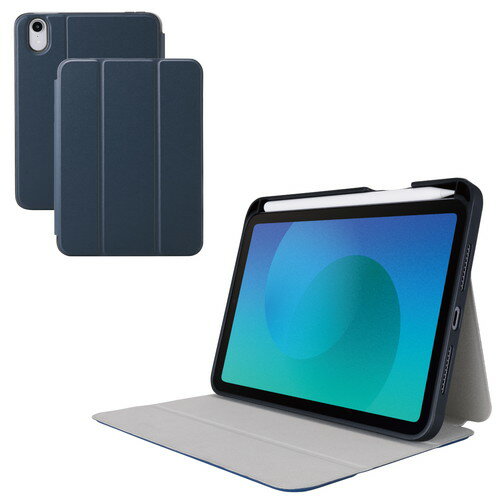 Rakuten - エレコム ELECOM iPad mini ケース 8.3インチ ( A17 Pro ) マグネット式フラップ ネイビー(TB-A25SSANV) メーカー在庫品
