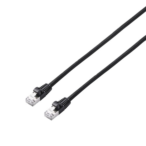 エレコム ELECOM LANケーブル CAT8 2m 爪折レ防止 高耐久 メッシュ シールド構造 ブラック(LD-OCM/BK20) メーカー在庫品
