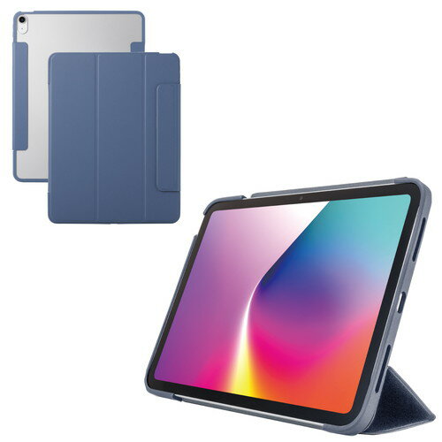 ���쥳�� ELECOM 13�����iPad Air(M3/M2) �ե�åץ����� �������� ���顼���å� ���̥��ꥢ �֥롼���졼(TB-A25XWVFCBG)...