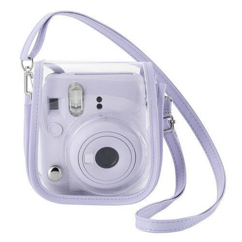 エレコム ELECOM チェキケース instax mini 12専用 クリア マグネット式フラップ パープル(IC-CCM12PU) メーカー在庫品