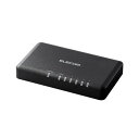 エレコム ELECOM スイッチングハブ LAN 5ポート Giga対応 1000/100/10Mbps プラスチック筐体 AC電源 ファンレス ブラック(EH...