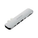 エレコム ELECOM USB Type-Cハブ ドッキングステーション MacBook専用 7-in-2 USB PD対応 (100W) シルバー(DST-C...