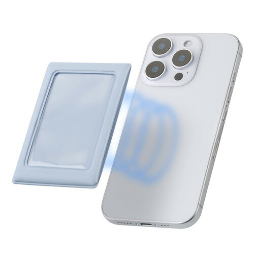 エレコム ELECOM チェキ用フォトフレーム マグネット式 instax mini film用 MagSafe装着可 青(IC-PCMGBU) メーカー在庫品