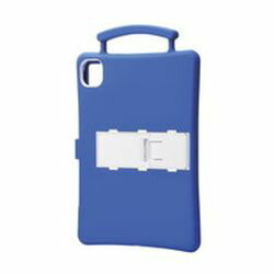 エレコム ELECOM iPad Pro 11インチ 2020年モデル 子供用シリコンケース 抗菌 スタンド付 取手付 耐衝撃 ブルー(TB-A20PMSCSH...