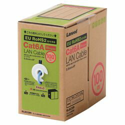 ���쥳�� ELECOM LAN�����֥�/CAT6A�б�/EU RoHS������/���ͥ���̵��/ñ��/���å���/100(LD-GPAL/BU100RS) �ܰº߸�=��