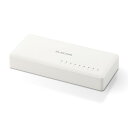 エレコム ELECOM スイッチングハブ 8ポート Giga対応 1000/100/10Mbps プラスチック筐体 AC電源 ファンレス 静音 ホワイト(EHC...