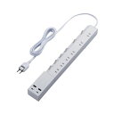 エレコム ELECOM 電源タップ 2.5m (コンセント×6 Type-C×2 USB-A×2) PD対応 個別スイッチ フットパーツ付 ホワイト(ECT-2...