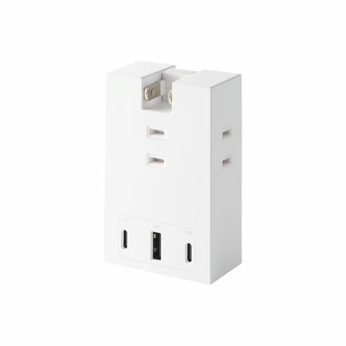 エレコム ELECOM 電源タップ USB直挿シ (コンセント 3口 Type-C×2 USB-A×1) コンパクト 雷ガード ホコリ防止シャッター ホワイト(T-U07-3AC2WH) メーカー在庫品(2)