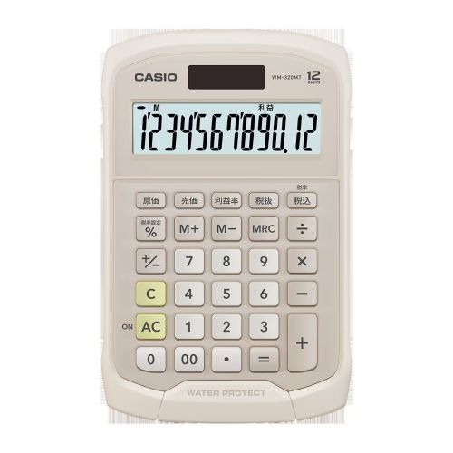 乐天商城 - カシオ CASIO 特殊機能　防水防塵電卓 ミニジャストタイプ(WM-320MT-BE-N) 目安在庫=○
