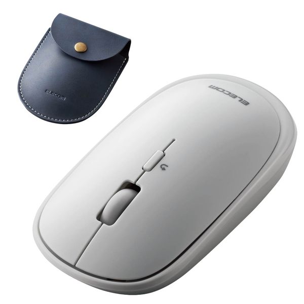 エレコム BlueLEDマウス 薄型 Bluetooth対応 4ボタン ポーチ付 グレー(M-TM10BBGY) メーカー在庫品【10P03Dec16】