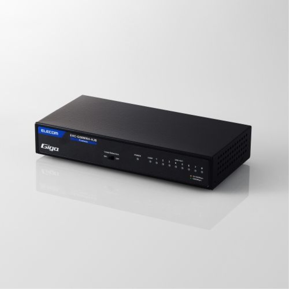 エレコム ELECOM Giga対応スイッチングHub/8ポート/金属筐体/磁石付き/電源内蔵モデル/ブラ(EHC-G08MN4-HJB) 目安在庫=○