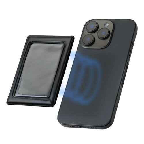 エレコム ELECOM チェキ用フォトフレーム マグネット式 instax mini film用 MagSafe装着可 黒(IC-PCMGBK) メーカー在庫品