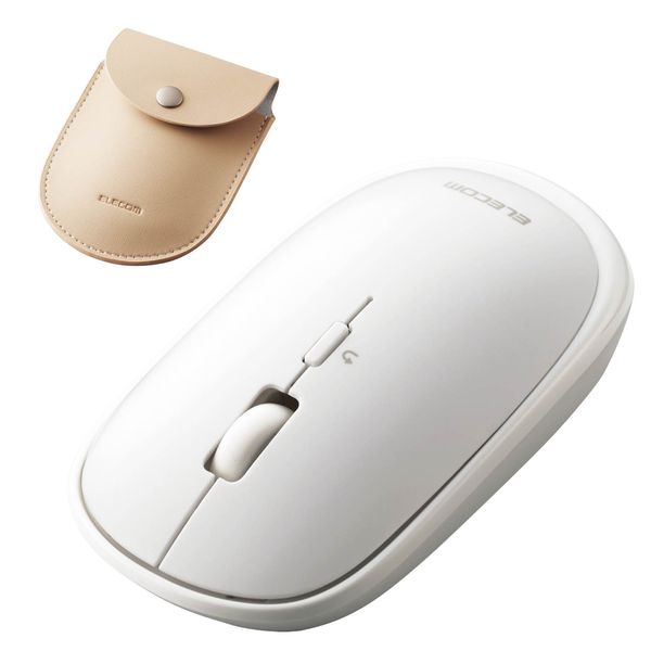 エレコム BlueLEDマウス 薄型 Bluetooth対応 4ボタン ポーチ付 ホワイト(M-TM10BBWH) メーカー在庫品【10P03Dec16】