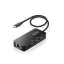 エレコム ELECOM LANアダプター 有線 タイプC Giga USBハブ付 (USB-A×3) USB3.2(Gen1)/3.1(Gen1)/3.0 ブラ...