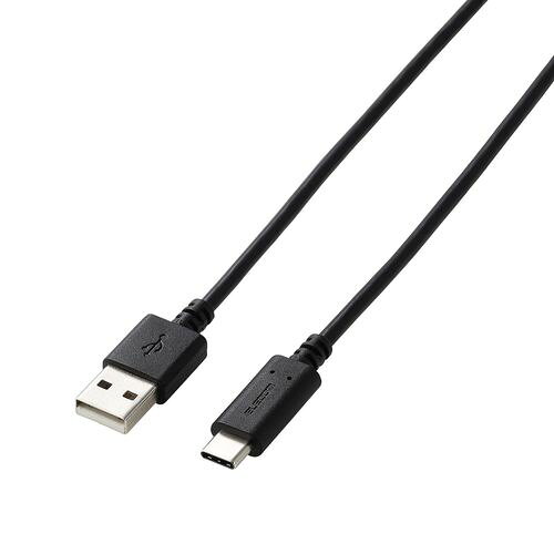ELECOM USB A to C Cable for PS5/4, USB 2.0, 2m, Black (GM-AC20BK), Compatible with C-Port Controllers, External HDDs, SSDs, etc. (Manufacturer's In-Stock Item) [Eligible for Mail Delivery]
