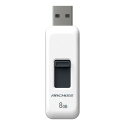 アーキサイト USBフラッシュメモリ USB2.0対応 8GB(AS-008GU2-PSW) 目安在庫=○