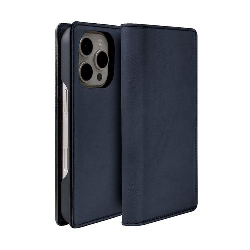 abbi SIGNATURE LISCIO イタリアンレザー MagSafe対応ダイアリーケース for iPhone 16 Pro ネイビー(ABS27313i16PR) 仕入先在庫品